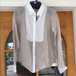 Worth fancy/casual linen shirt in Sand size S